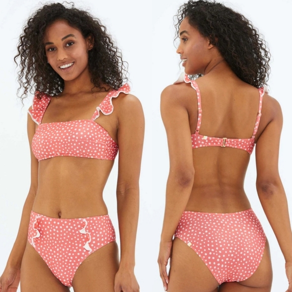 Summersalt | The Ruffle Oasis Coral Dot Swim Set - Picture 1 of 15
